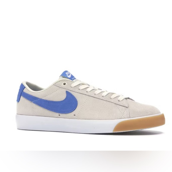 Nike SB Blazer Low - Pale Ivory/Pacific Blue Size 8 - Picture 1 of 6